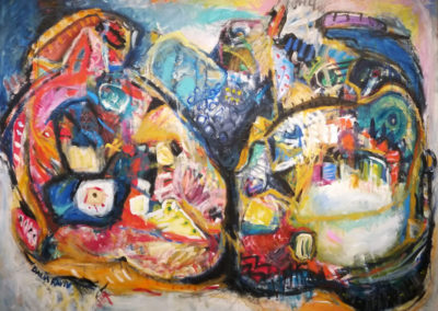 Dalia Raviv, Crazy Heart, Acrylic and oil pastel on canvas, 2018, 124 x 154cm