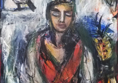 Dalia Raviv, Queen Sheba, 2017, Mixed Media on Canvas, 76 x 91 cm