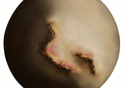 Kristi Marie, Waiting for the Rain , 2021, oil on canvas, 70cm diameter