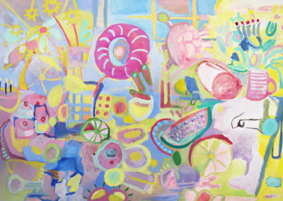 Emily Rae Smith Labuschagne, Uninvited (to my own birthday, silly!), 2021, Oil on Canvas, 112 x 157cm