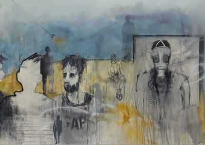 Gerard Cloete, Overload, 2021, mixed media on canvas, 1.5 x 90 cm