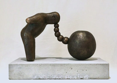 Arno Morland, If Man Fink Hevy Fings, 2020, resin, concrete, steel, 3 of 12