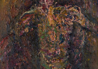 simone Marinus, Eucharistia, 2021, mixed media and oil on canvas, 74 x 58.5 cm